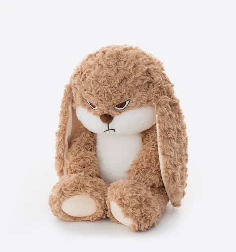 Vista 8 de ZEIO Grumpy Bunny - Peluche de conejo de peluche de 15.7 pulgadas con orejas flexibles, juguetes de peluche suaves para abrazar, perfecto para un