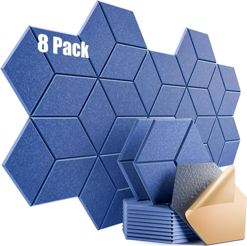 Vista 106 de Paquete de 12 paneles acústicos autoadhesivos de 12 x 10 x 0.4 pulgadas, paneles de espuma a prueba de sonido con alta densidad, elegante diseño