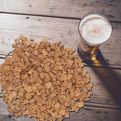 Vista 9 de Hemoton Paquete de 1 paquete de chips de roble para batidor francés, suministros para hacer vino, chips de roble para envejecer, cubos de whisky