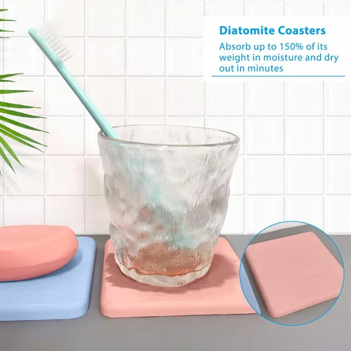 Vista 6 de SNAIL GARDEN Mini soportes de cerámica para cepillos de dientes con bandeja, 2 soportes pequeños para cepillos de dientes con 2 bandejas