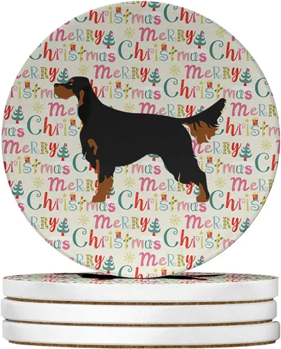 Vista 9 de AIDI Atlas Mountain Dog Merry Christmas - Posavasos grandes de piedra arenisca, paquete de 4