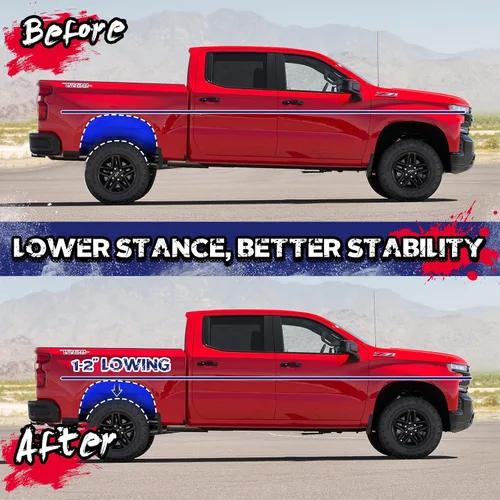 Vista 3 de KSP Grilletes de Caída para Silverado 1500 1999-2019, Kits de Grilletes de Bajada Trasera de 2" Compatibles con Chevy Silverado GMC Sierra 1500