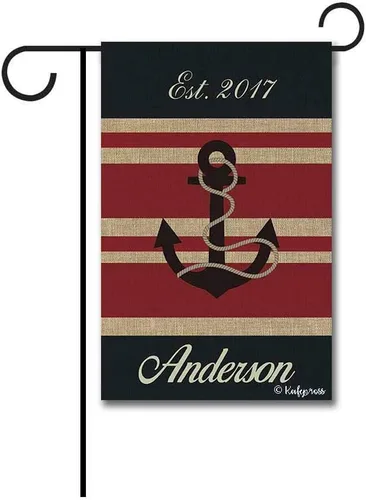 Vista 28 de Welcome Style Initial Garden Flag Snowflake Decor Customized Your Last Name 12.5X18 Inch Print Double Sided
