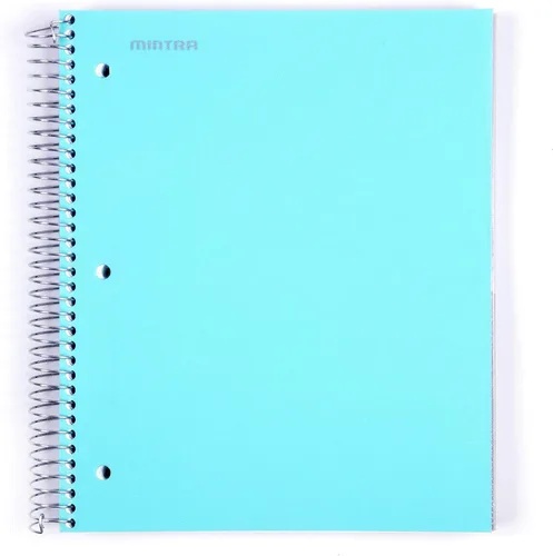 Vista 20 de Mintra Office Cuadernos de Espiral Duraderos, 5 Materias (Hielo Ártico, Rayado Universitario 1pk)