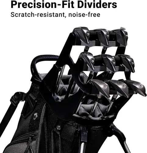 Vista 3 de ASK ECHO Golf ST-14 Bolsa híbrida con divisores de longitud completa de 14 vías y clip de putter rápido