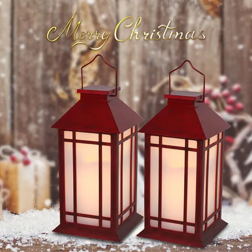 Vista 10 de Linternas decorativas de Navidad para interiores, pack de 2 linternas de Navidad para exteriores, linternas decorativas de 15 pulgadas con luz
