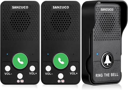 Vista 10 de Timbres para puerta, intercomunicador inalámbrico manos libres mejorado, timbre impermeable dúplex completo de 1000 pies, comunicación bidireccional