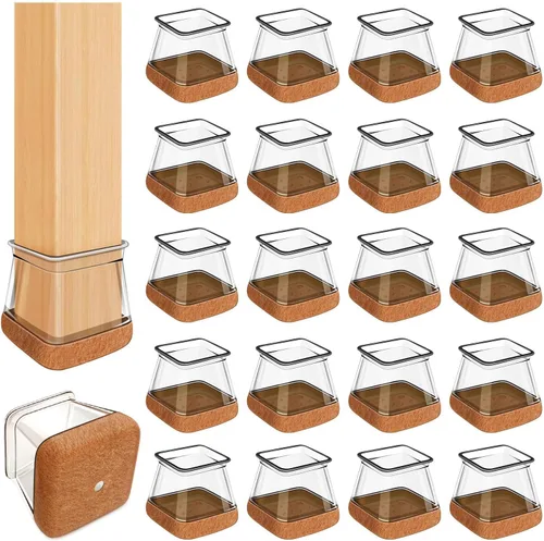 Vista 8 de OCONDA 20 Pcs Chair Leg Floor Protectors, Fit Diameter: 9/16" to 12/16" Transparente-20 piezas