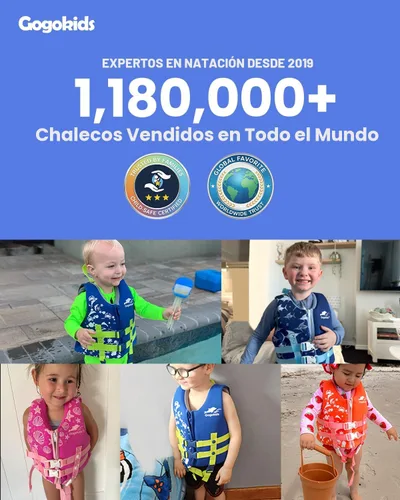 Vista 7 de Gogokids Chaleco de natación para niños, flotadores para bebés – Chaleco de flotabilidad para niños y niñas para piscina y playa, para niños de 2 a