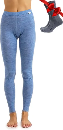 Vista 12 de 100% lana merino capa base mujer pantalones - Leggings térmicos ropa .Negro 250