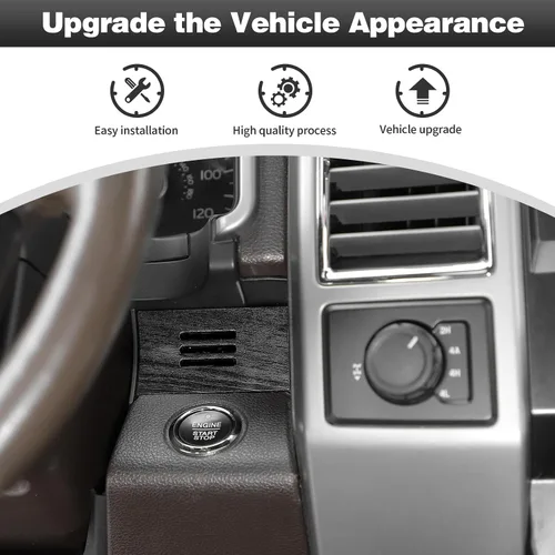 Vista 3 de CheroCar Para F150 - Panel de cubierta de consola central, accesorios de decoración para Ford F150 2015-2020, grano de madera negra..