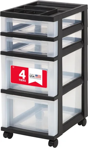 Vista 11 de IRIS USA Organizador de almacenamiento con cajones de plástico, carrito rodante, con ruedas giratorias, 3 cajones, para aula, suministros de arte