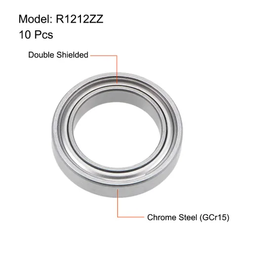 Vista 2 de uxcell R1212ZZ Rodamiento de bolitas profundo del surco 1/2-inchx3/4-inchx5/32-inch blindado Z2 rodamientos de palanca 10pcs