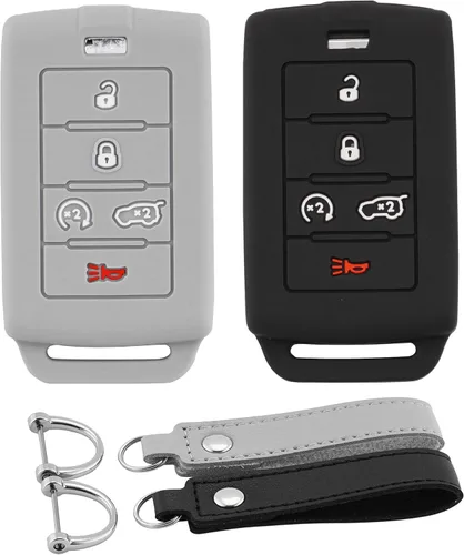 Vista 6 de Funda para Llavero de Silicona para Auto Compatible con Ford F150 Explorer Mustang Edge, para Lincoln MKZ MKX MKC con 5 Botones, Protector Completo