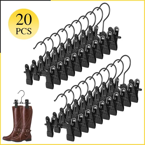 Vista 2 de Paquete de 20 ganchos para botas para colgar en el armario, ganchos para sombreros, pantalones, toallas, calcetines, bolsos, bolsos, ropa