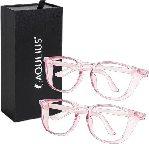 Vista 5 de Aqulius 2 Pack Stylish Safety Glasses Goggles, Scratch Resistant, Safety Glasses for Women, Blue Light, Glasses for Nurses
