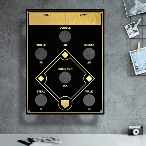 Vista 7 de Juego de lanzamiento de sacos de frijoles de béisbol, montado en la pared, juego de béisbol de interior para decoración de sala