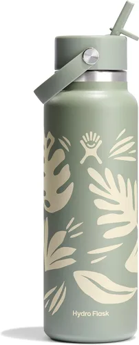 Vista 43 de Hydro Flask Botella de agua – Acero inoxidable aislado – Tapa flexible con popote de boca ancha, antiderrames, a prueba de fugas y recargable