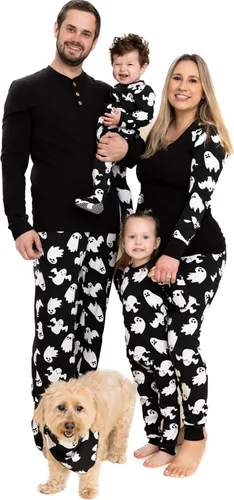 Vista 16 de Owlivia Pijamas de Navidad de Halloween para la familia, pijamas de algodón orgánico a juego candies