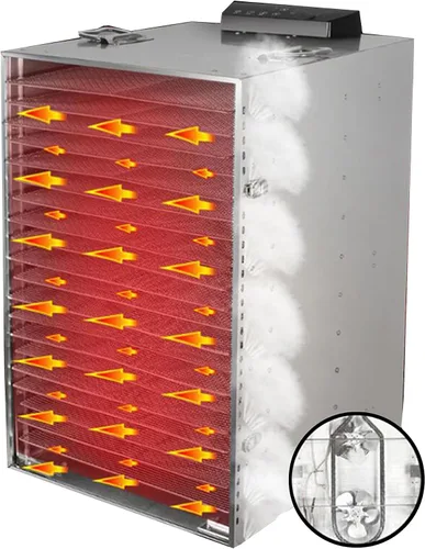 Vista 3 de Máquina deshidratadora de alimentos de 20 capas, secadora de frutas y verduras de acero inoxidable, deshidratador comercial de frutas y verduras