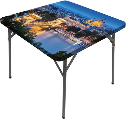Vista 19 de Mantel con bordes elásticos de ciudad, Sun Rising Over Central Park in Manhattan, funda cuadrada y tranquila para mesa de comedor, se adapta a mesas