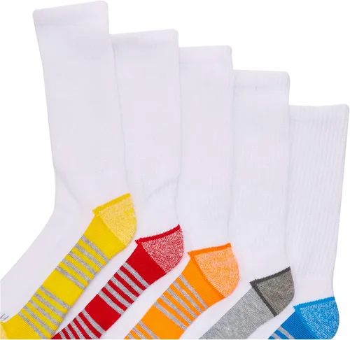 Vista 3 de Fruit Of The Loom paquete de 10 calcetines para niños grandes, blancogris azulverdeanaranjadorojo, número de calzado 3-9.