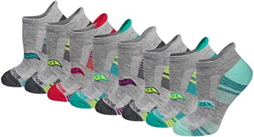 Vista 25 de Saucony Women's RunDry Performance Heel Tab Athletic Socks, Available in S-L (8, 16, 24 Pairs)