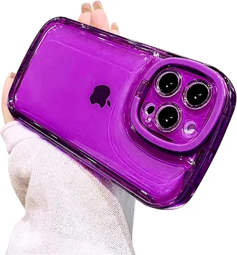 Vista 8 de Ownest Funda compatible con iPhone 12 con función atril transparente, diseño creativo con soporte para cámara para TPU delgada, a prueba de golpes