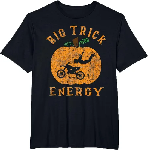 Vista 5 de Dirt Bike Motocross Halloween - Pumpkin Jack O Lantern T-Shirt Asphalt Grey