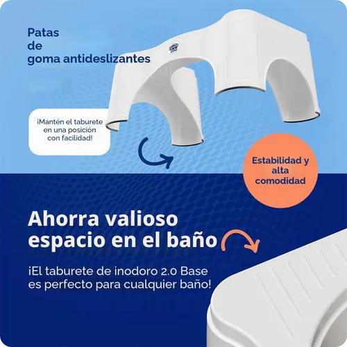 Vista 5 de Squatty Potty Taburete De Inodoro De Baño Original 2.0 Base 7 Pulgadas - Blanco Taburete de baño ergonómico para sentadillas para mejorar la salud