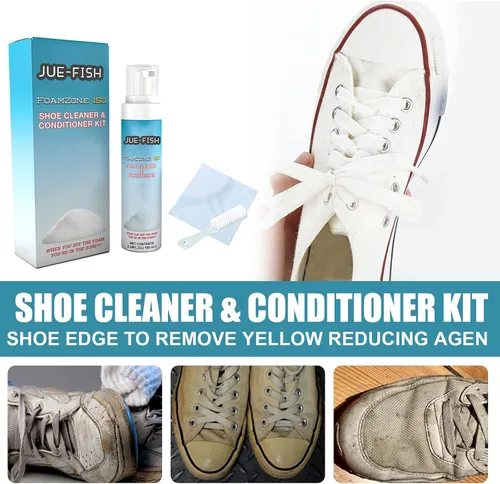 Vista 8 de ETUIH Espuma limpiadora de zapatos, limpiador de zapatos fz150, zapatilla de deporte Clean Foam Cream Bubble, kit de limpiador y acondicionador