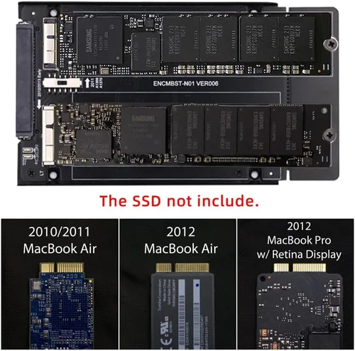 Vista 6 de Xiwai 2.5 pulgadas SATA 22Pin a 2010 2011 2012 Mac Air Pro Retina SSD 12+6Pin 17+7Pin A1425 A1398 MC975 MC976 Caso Enclosure Converter