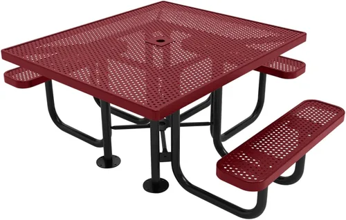 Vista 89 de COATEDOUTDOORFURNITURE Mesa de picnic cuadrada de 46 pulgadas, expandida, color negro