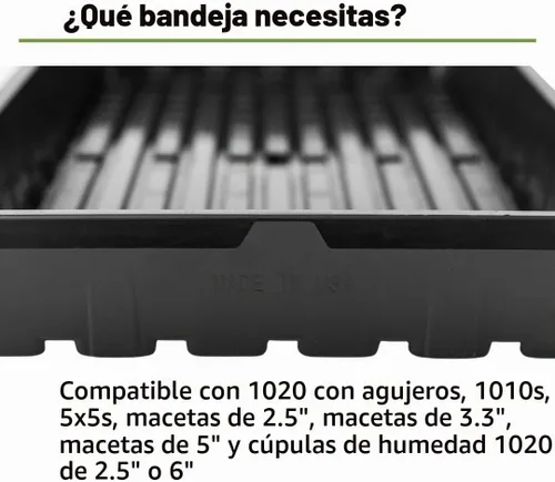 Vista 7 de Bootstrap Farmer 1020 – Charolas extra fuertes para plantar semillas, propagación, germinación, sin hoyos, sistema de forraje, 5, Negro