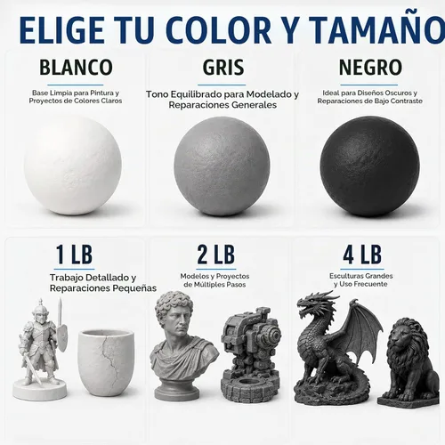 Vista 7 de Arcilla negra para esculpir masilla epoxi de 1 libra, arcilla de modelado