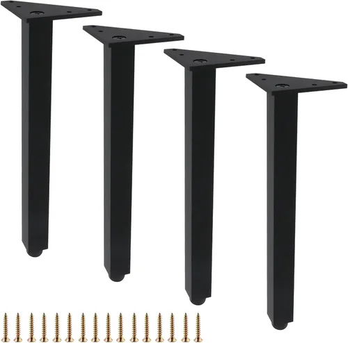 Vista 23 de Geesatis Patas de mesa ajustables resistentes de 10 pulgadas, 4 patas Negro