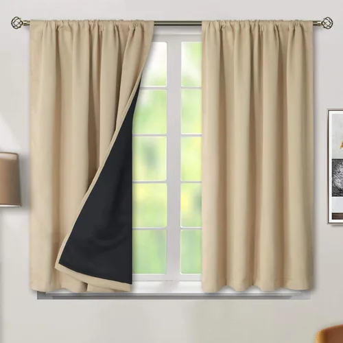Vista 41 de BGment - Cortinas opacas para sala de estar de 63 pulgadas de largo, juego de 2 paneles, cortinas para oscurecer toda la habitación, cortinas