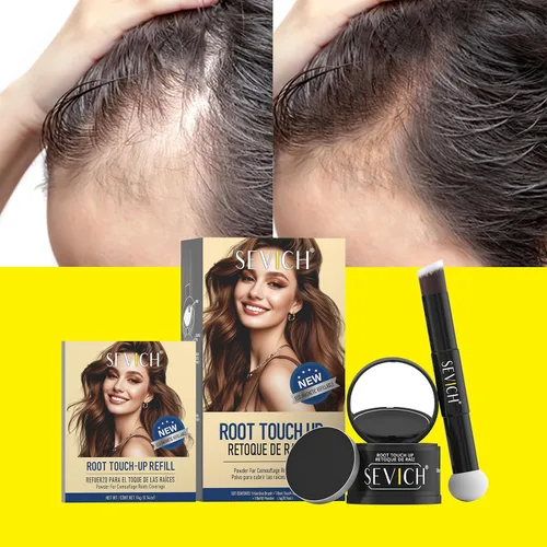 Vista 5 de SEVICH Polvo magnético recargable para retoque de raíces del cabello, impermeable, cobertura de canas y corrector de línea capilar con doble