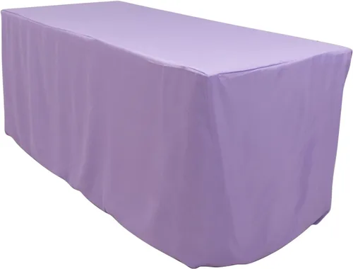 Vista 8 de BalsaCircle Mantel de poliéster ajustado negro de 6 pies para bodas, fiestas, eventos, mantelería