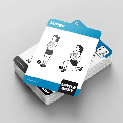 Vista 3 de Paquete de 2 tarjetas de entrenamiento de fitness con peso corporal y mancuernas, más de 100 ejercicios