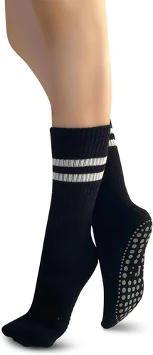 Vista 5 de Calcetines de agarre antideslizantes para mujer, calcetines acolchados ideales para yoga, pilates, barras, baile, hospital, entrenamientos