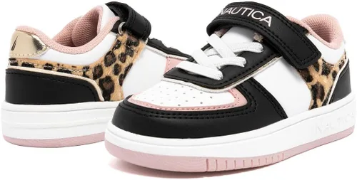 Vista 6 de Nautica Tenis para niñas con correa ajustable y correas elásticas Zapatos casuales cómodos (bebéniño pequeño)