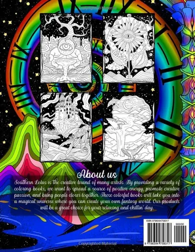 Vista 2 de Whimsical Universe Coloring Book A World of Beautiful and Fantasy Houses, Castles, Plants, Animals, and More, Stunning Illustration Pages for Adults