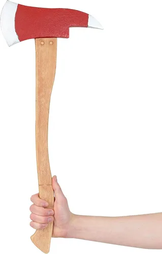 Vista 3 de Firefighter's Axe Costume Accessory - Plastic Fireman Prop - 21" Handle, 3" x 10" Blade