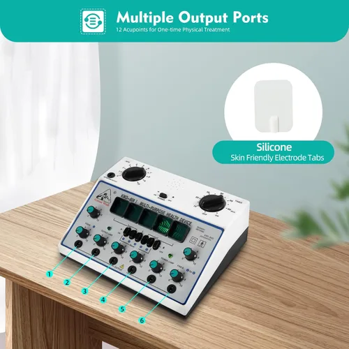 Vista 5 de KWD808-I Máquina eléctrica del estimulador de la acupuntura 6 Salida Patch Massager Cuidado para la acupuntura de impulso eléctrico 500-1000hpa