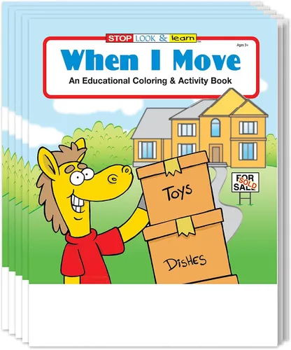 Vista 8 de ZOCO – When I Move – Libros para colorear de la casa nueva (paquete de 25 unidades, con lápices de colores) – Folletos de agentes inmobiliarios