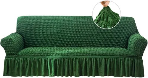 Vista 15 de Qubjus Funda Elástica para Sofá Fundas para Sofá Lavables Funda para Sofá Sillón Cama Protector de Muebles de Fácil Ajuste con Parte Inferior Beige