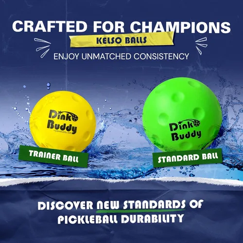 Vista 5 de Kelso Pickleball, pelotas de pickleball de espuma PU para reducir el ruido, mejora la coordinación ojo-mano, uso en interiores y exteriores, pelotas