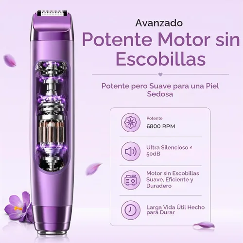 Vista 2 de Recortadora de bikini para mujer, maquinilla de afeitar eléctrica 2 en 1 y afeitadora de bikini
