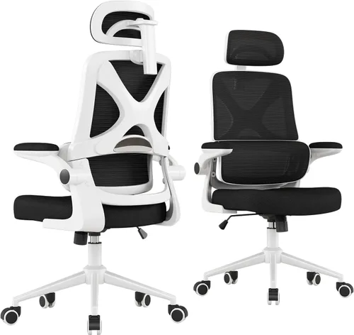 Vista 12 de Silla ergonómica de oficina – Silla de escritorio con reposacabezas ajustable soporte lumbar silla de computadora – Silla cómoda de malla